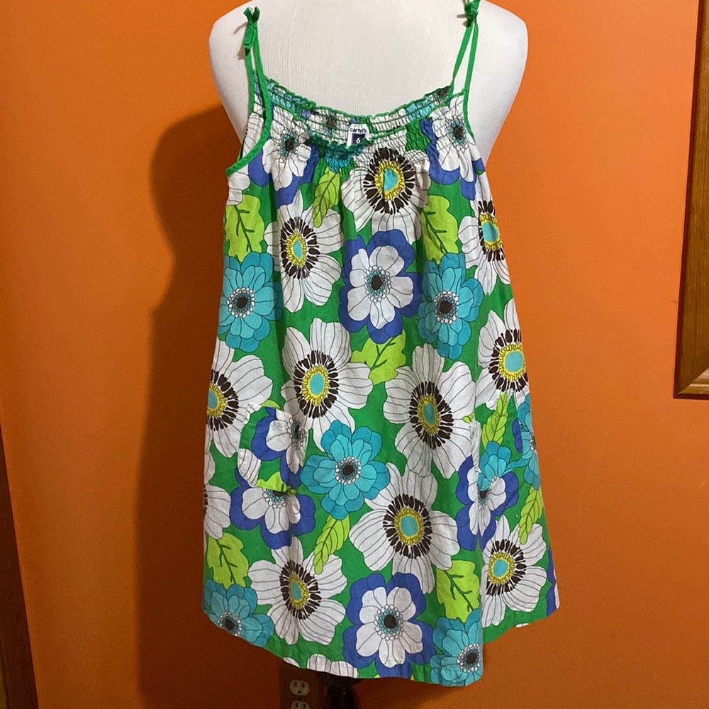 CARTERS Children’s Floral Tank Twirl Dress Girls Size 6~ EUC!